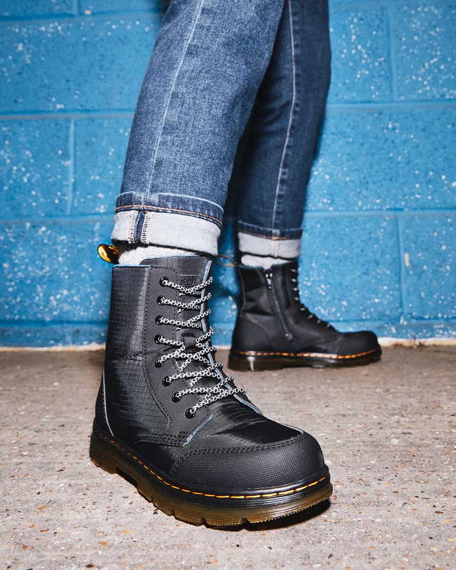 stivali casual dr. martens combs utility neri per bambini