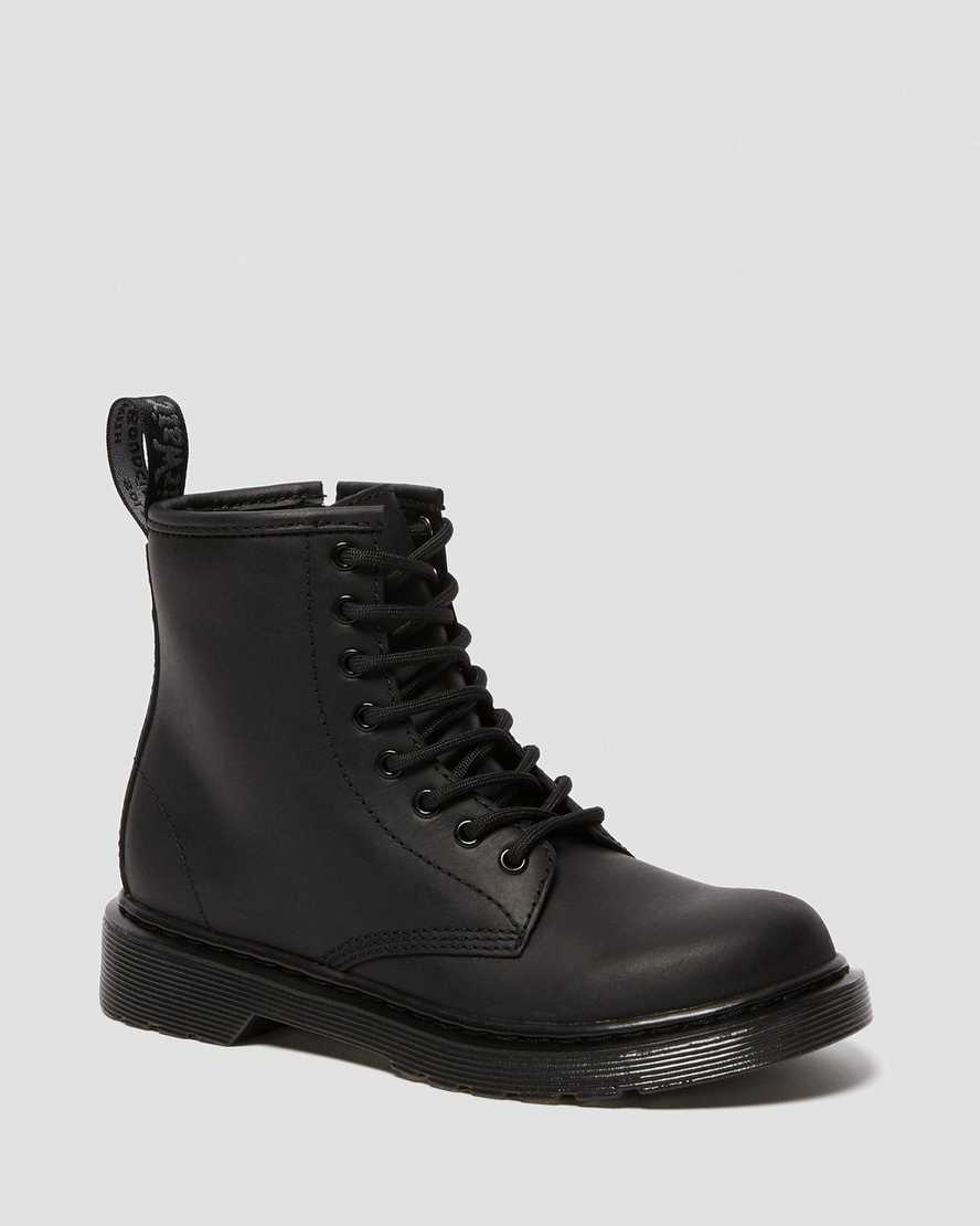 stivali casual dr. martens 1460 in pelliccia sintetica neri per bambini