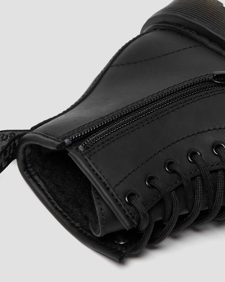 stivali casual dr. martens 1460 in pelliccia sintetica neri per bambini