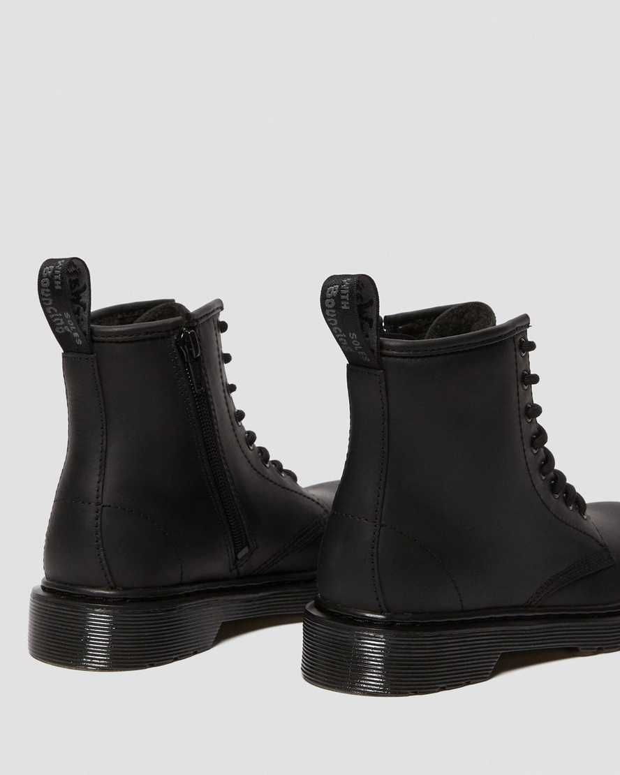 stivali casual dr. martens 1460 in pelliccia sintetica neri per bambini