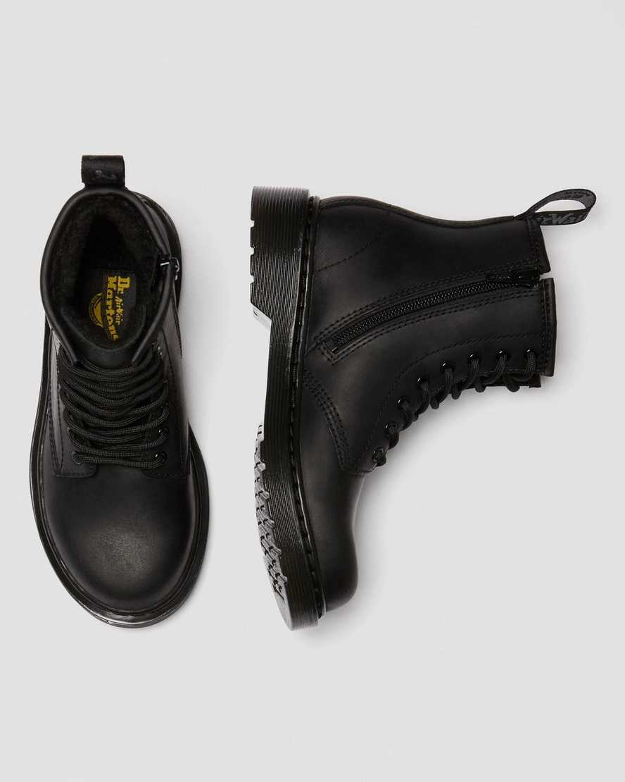 stivali casual dr. martens 1460 in pelliccia sintetica neri per bambini