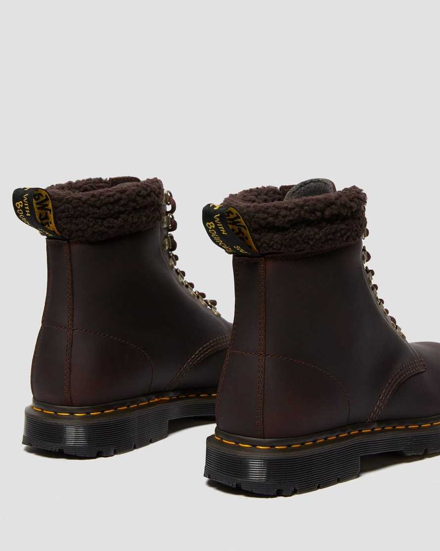 stivali casual da uomo dr martens 1460 dms wintergrip fleece marrone scuro