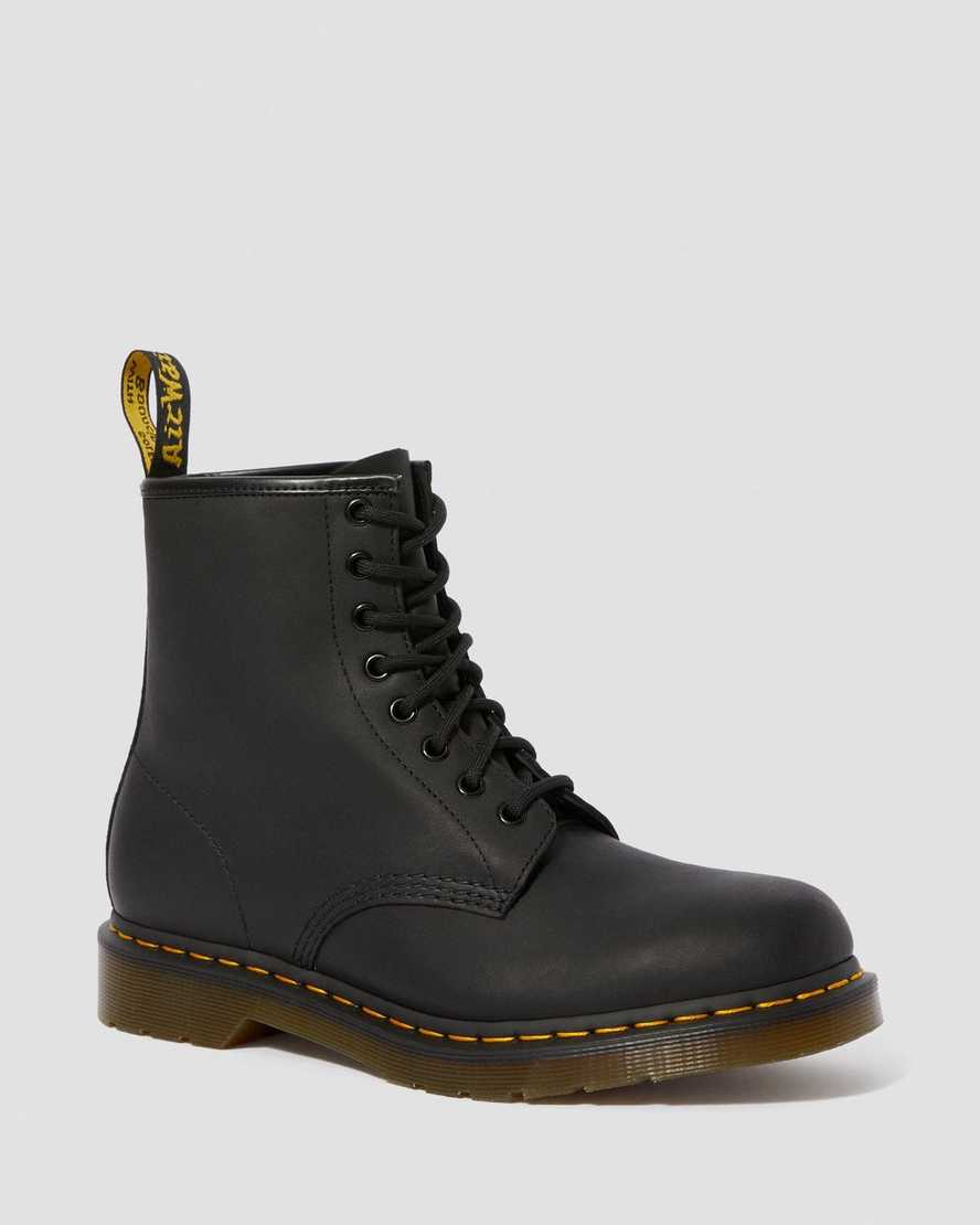 stivali con lacci dr martens 1460 greasy da uomo neri