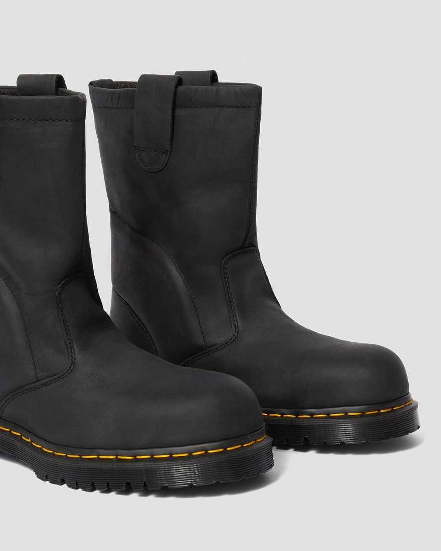 stivali da lavoro da uomo dr. martens 2295 extra wide greasy slip on neri