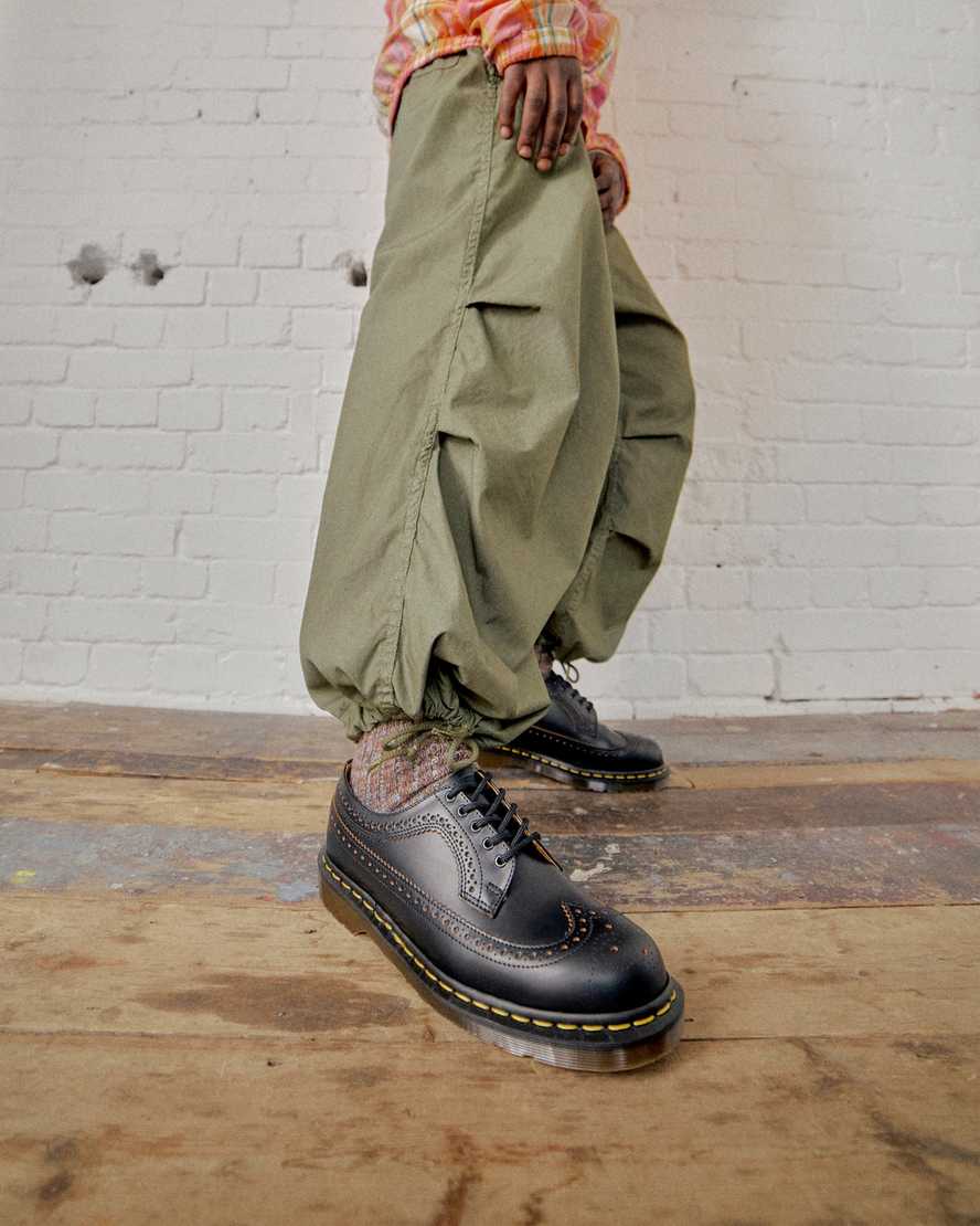 scarpe brogue da uomo dr martens 3989 vintage made in england nere