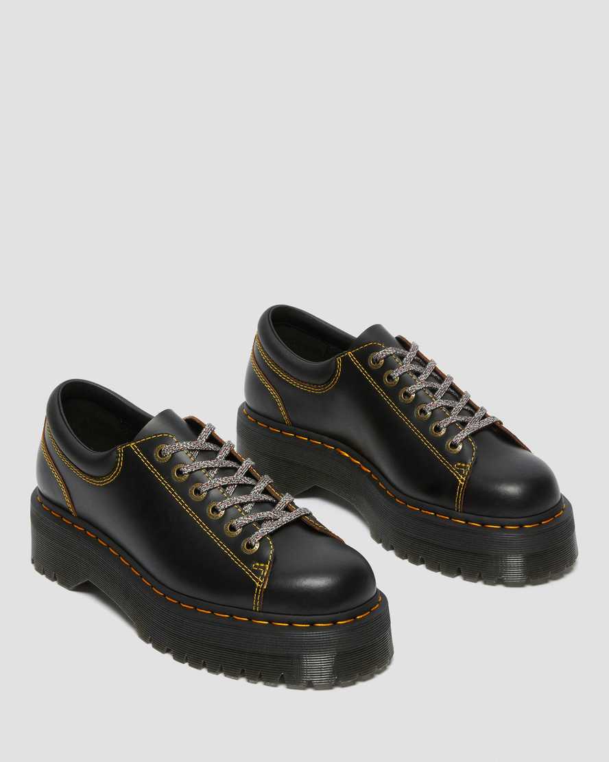 scarpe con plateau da uomo dr martens collier nere con lacci fino alla punta