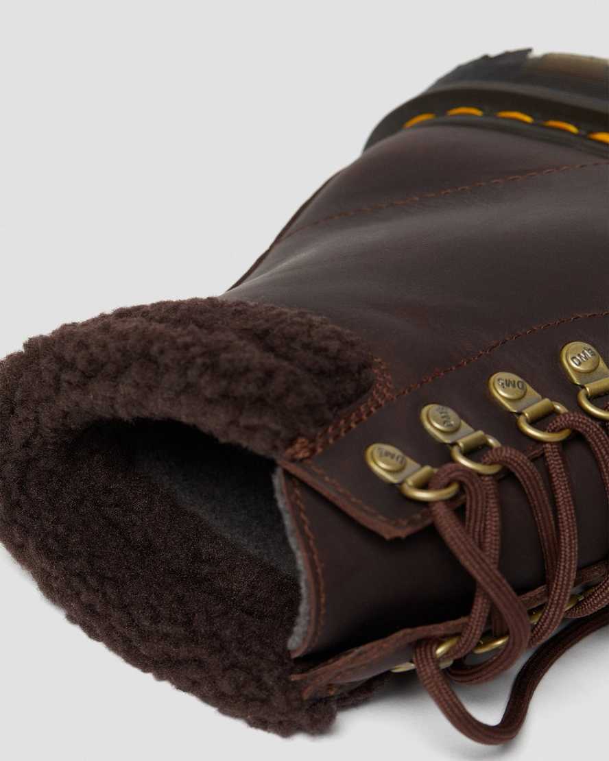 stivali casual da donna dr martens 1460 dms wintergrip fleece marrone scuro
