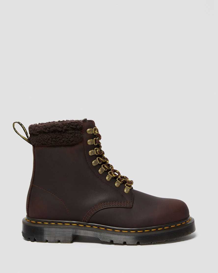 stivali casual da donna dr martens 1460 dms wintergrip fleece marrone scuro