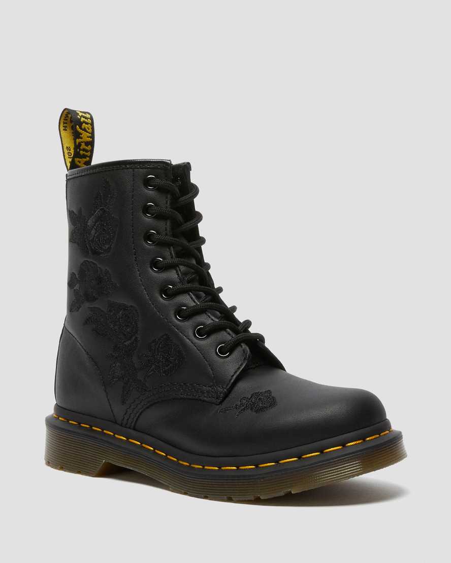 stivali casual da donna dr martens 1460 vonda mono floral neri