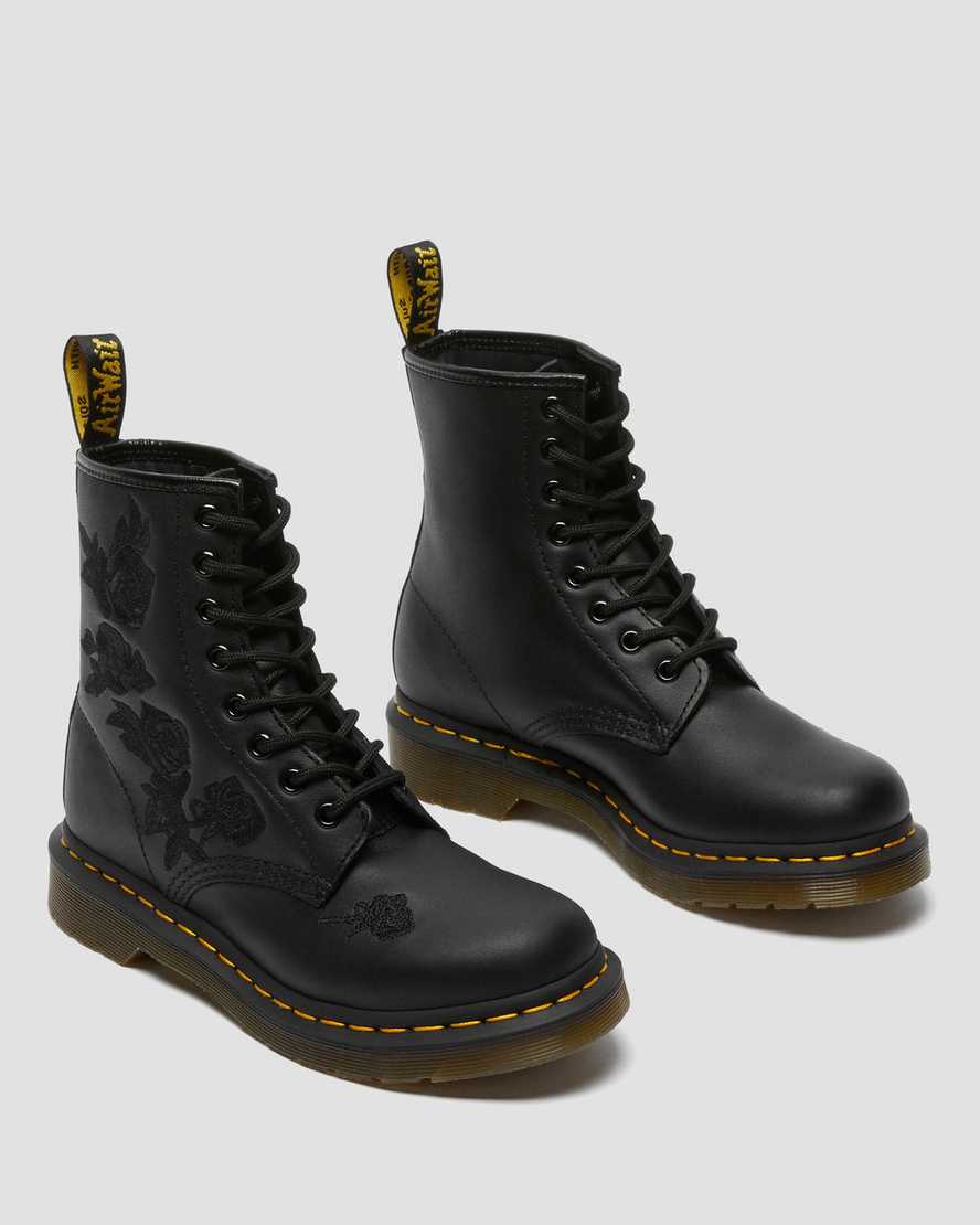 stivali casual da donna dr martens 1460 vonda mono floral neri
