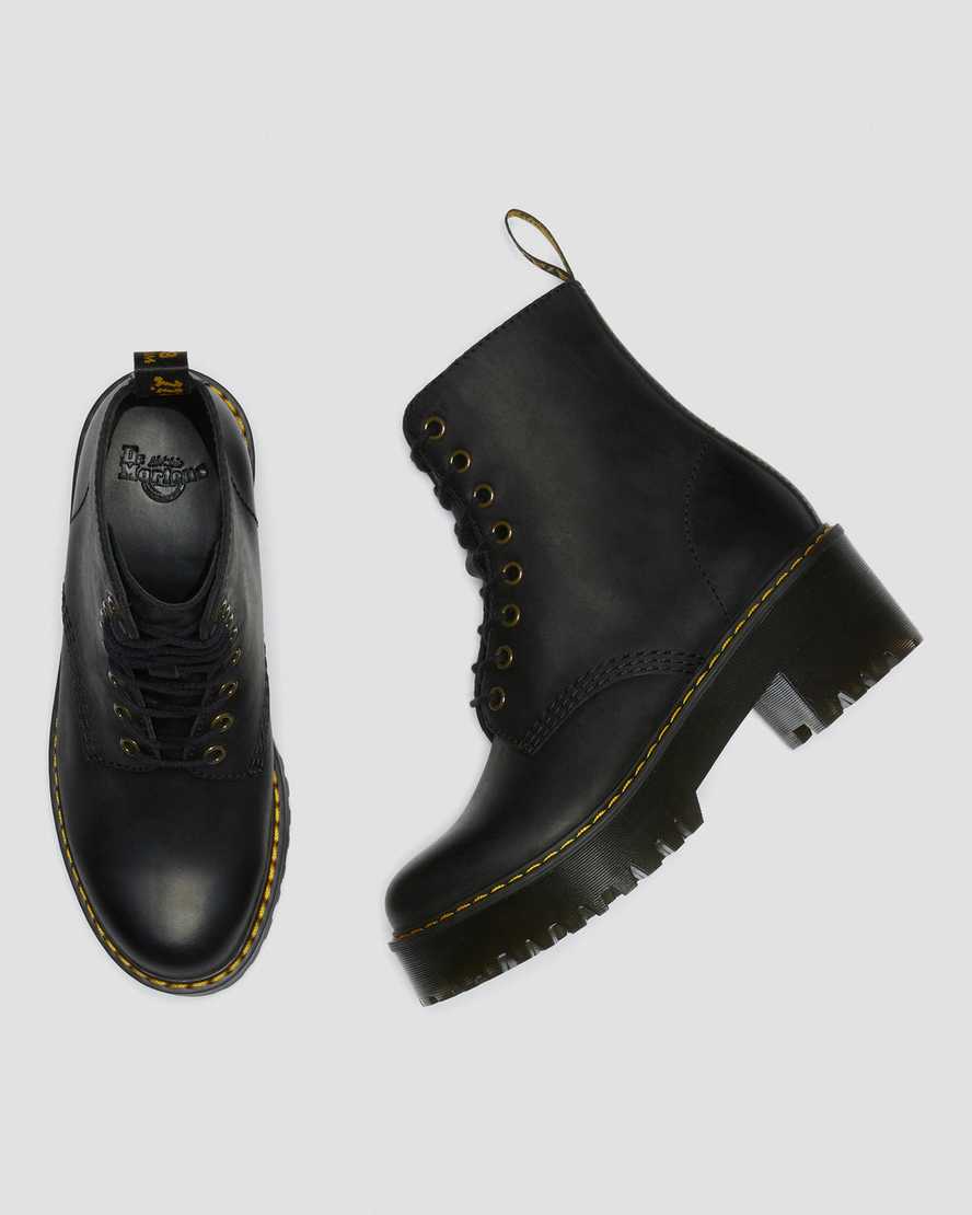 stivali con tacco dr martens shriver hi wyoming da donna neri