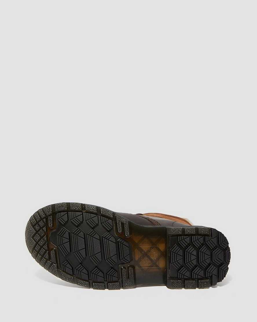 stivali da donna dr martens 1460 dms wintergrip foderati in pelliccia sintetica colore marrone scuro