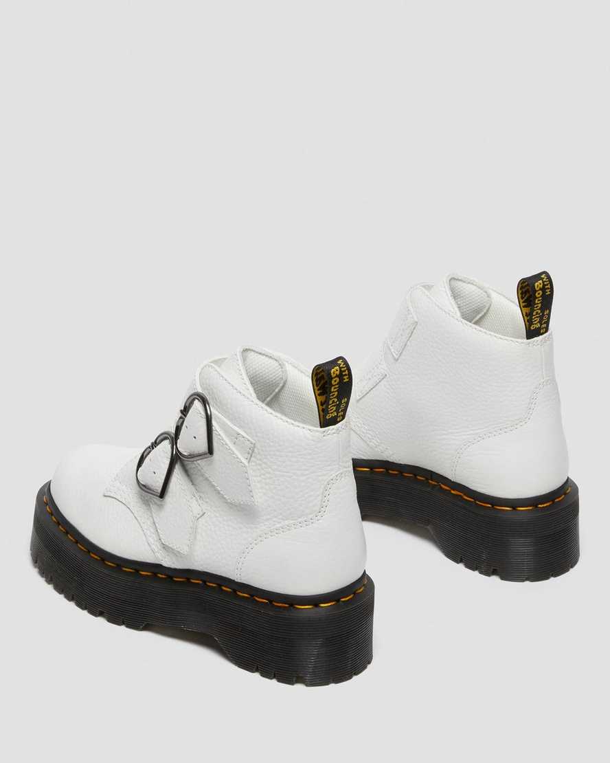 stivali con plateau da donna dr martens devon heart bianchi