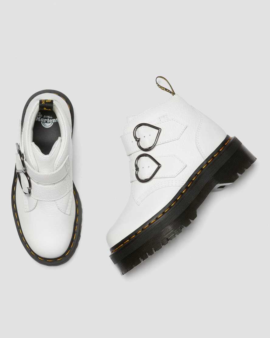 stivali con plateau da donna dr martens devon heart bianchi