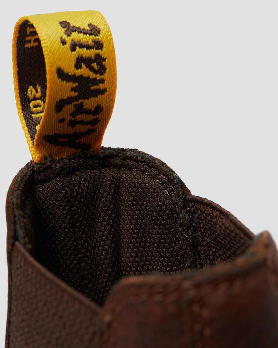 stivali da lavoro da donna dr. martens arbor con punta in acciaio marroni