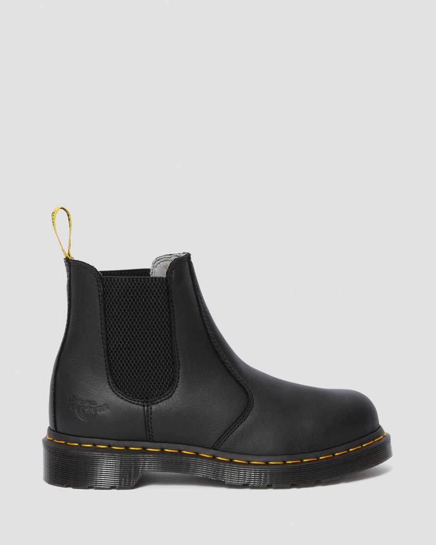 stivali da lavoro da donna dr. martens arbor newark con punta in acciaio neri