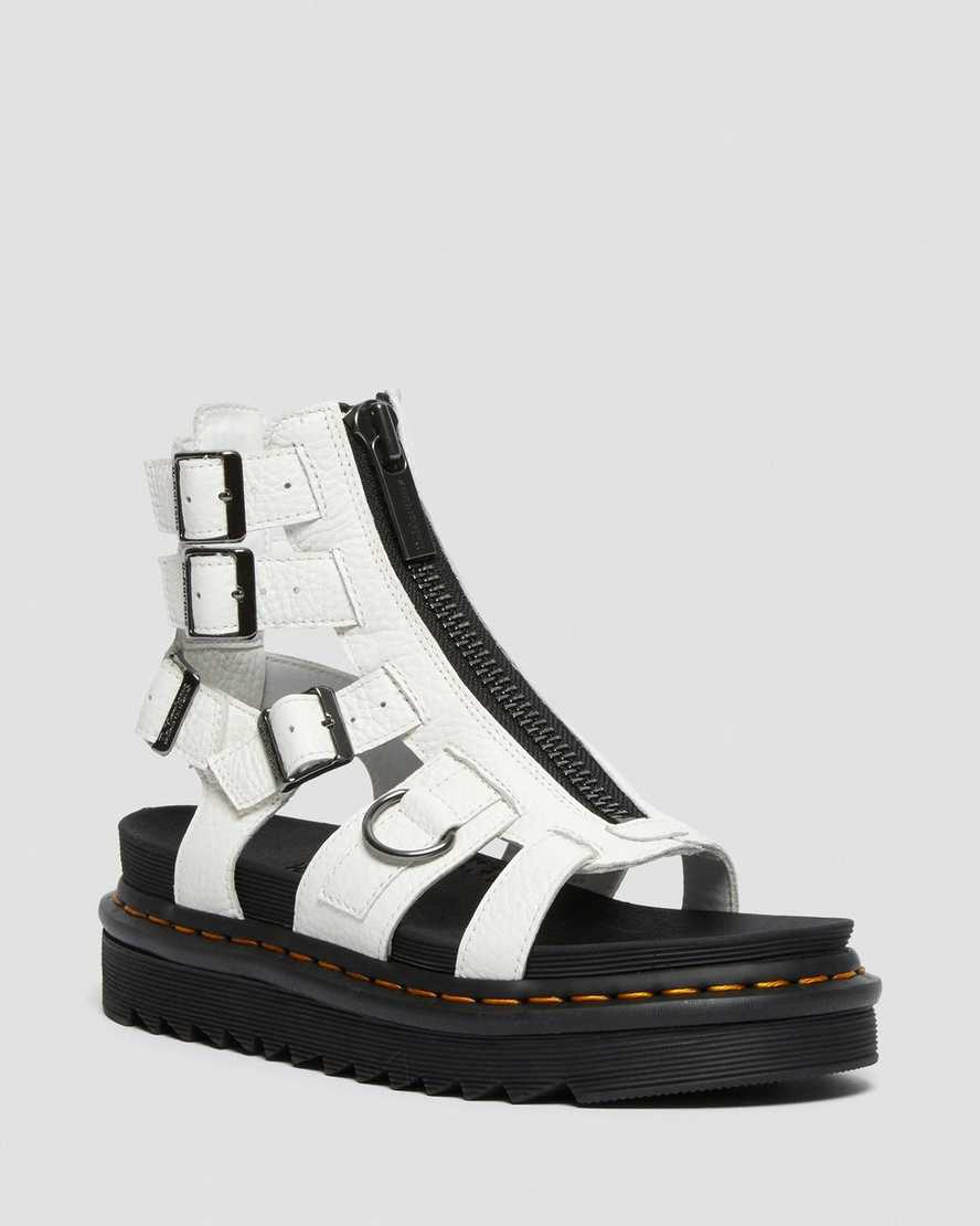 sandali con cinturino e cerniera dr martens olson da donna bianchi