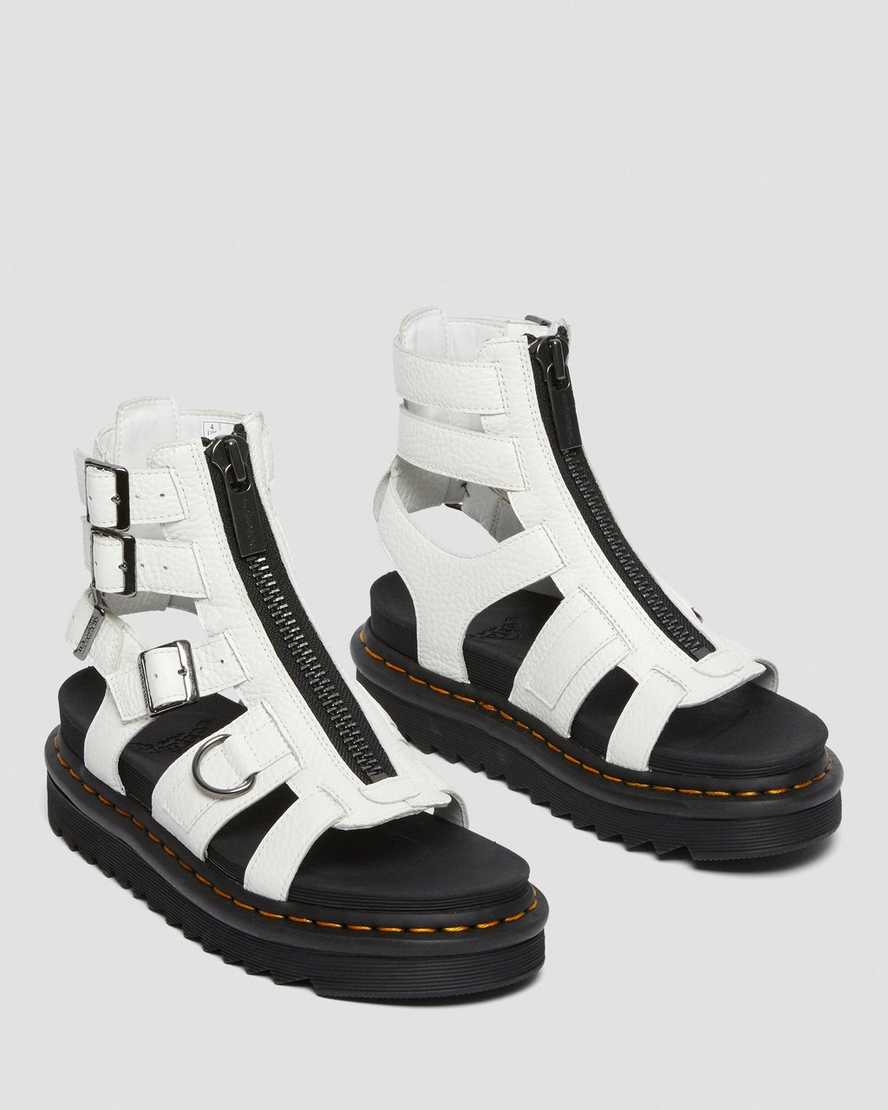sandali con cinturino e cerniera dr martens olson da donna bianchi