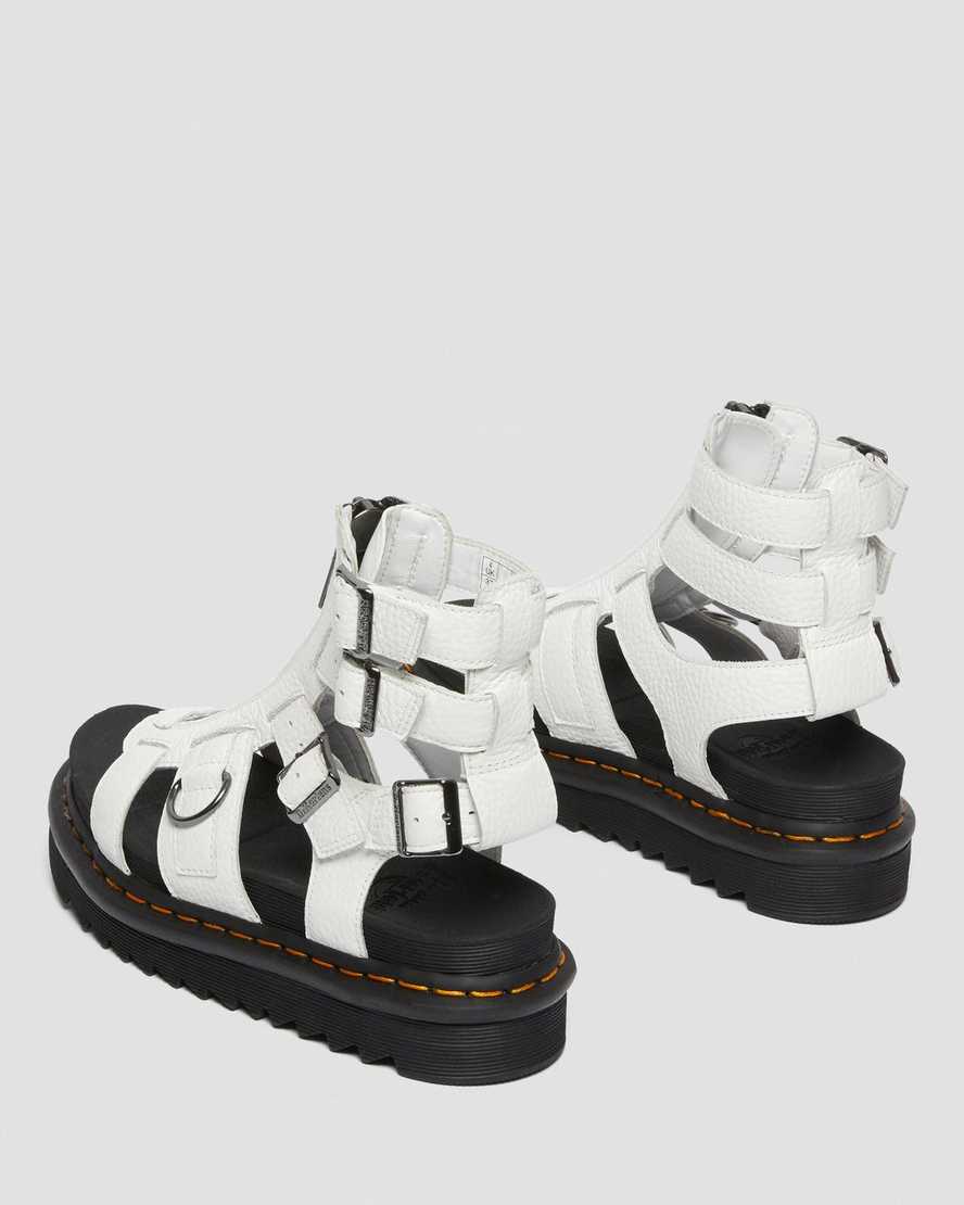 sandali con cinturino e cerniera dr martens olson da donna bianchi