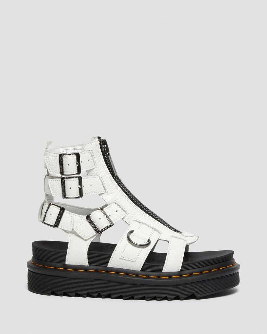 sandali con cinturino e cerniera dr martens olson da donna bianchi
