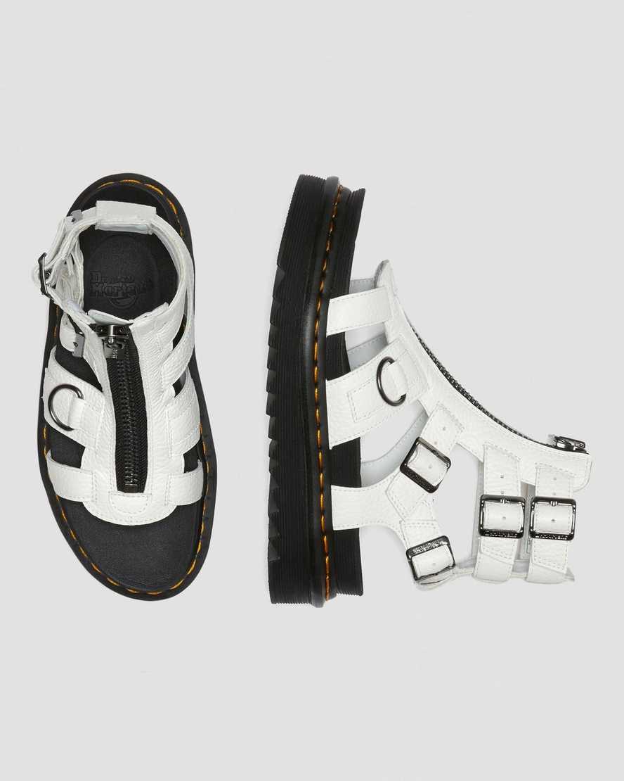 sandali con cinturino e cerniera dr martens olson da donna bianchi