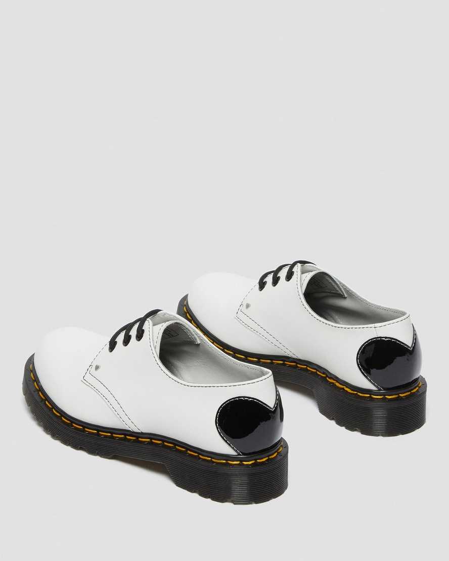 scarpe oxford da donna dr martens 1461 hearts smooth patent bianche e nere