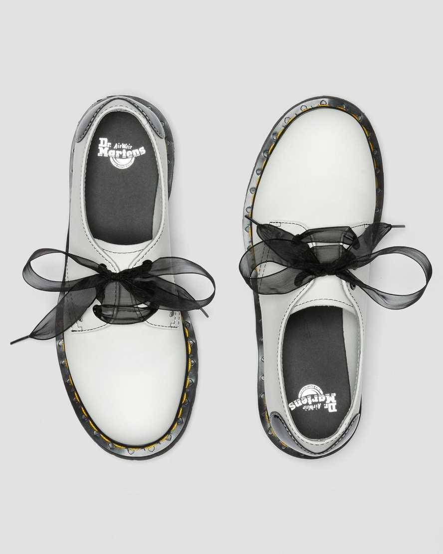 scarpe oxford da donna dr martens 1461 hearts smooth patent bianche e nere