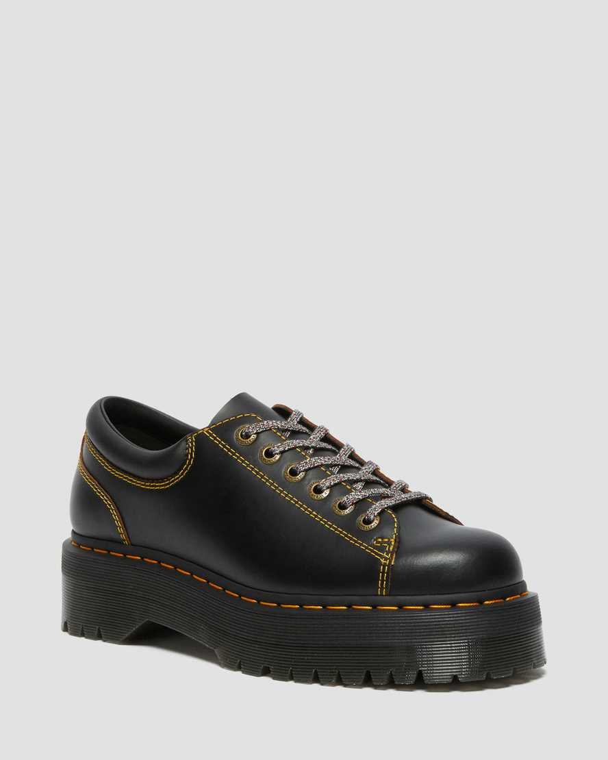 scarpe con plateau da donna dr martens collier nere con lacci fino alla punta